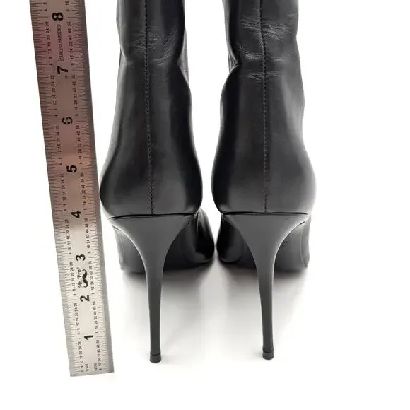 Black Suede Studio Kath 80 Knee High Boots Women's Black Leather Size US7.5 EU38 - Picture 4 of 13